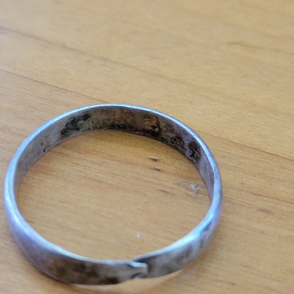 Vintage Tested Sterling Silver Spoon Wrap Ring Adjustable Unmarked